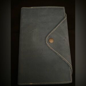 Portland Leather Goods Large Leather snap journal - Light Blue.